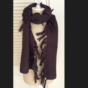 Indigenous design - Organic cotton scarf - Brown